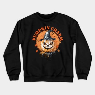 Pumpkin Charm Halloween Jack O Lantern Crewneck Sweatshirt